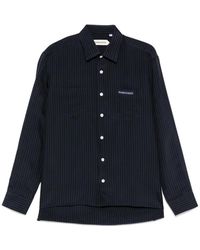 NAMACHEKO - Overhemden ,Blauw ,Blauwe Knoopshirt Met Zakken - Lyst