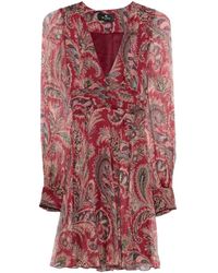 Etro - Zijden Mini Jurk Met Paisley Print - Lyst