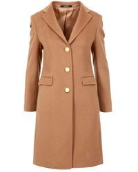 Tagliatore - Jassen ,Bruin ,Kasjmier Bruine Kasjmier Jas Met Knoopsluiting - Lyst