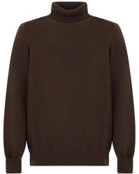 Fedeli - Truien & Vesten ,Bruin ,Kasjmier Hooded Zip Cardigan - Lyst