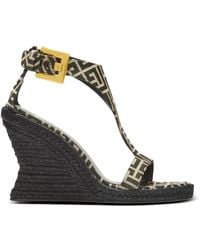 Balmain - Anthem Wedge Espadrilles - Lyst