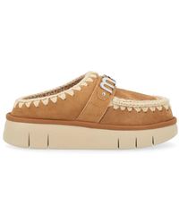 Mou - Bounce clog schaffell slipper in cognac - Lyst