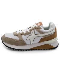 W6yz - Polyester Sneaker Technisches Wildleder Taupe/Weiß - Lyst