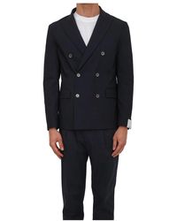 Paolo Pecora - Jassen ,Blauw ,Katoen Giacca Tessuto - Lyst