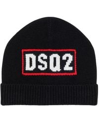 DSquared² - Zwarte Wollen Baret - Lyst