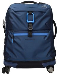 Piquadro - Blauer Stoff Reisekoffer - Lyst