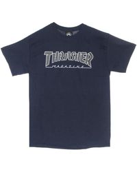 Thrasher - Tops ,Blauw ,Katoen/ T-Shirt - Lyst