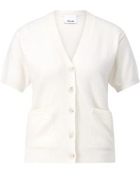 Allude - Truien & Vesten ,Wit ,Wol Kortemouw Cashmere-Wol Vest - Lyst