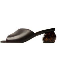 L37 - Schoenen ,Bruin ,Leer Miss Stone Muiltjes Met Hak - Lyst