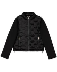 Oltre - Jassen ,Zwart ,Polyester Lichtgewicht Puffer Jacket Met Scuba Mouwen - Lyst