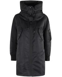 Aspesi - Schwarze Bomberjacke Mit Abnehmbarer Kapuze - Lyst