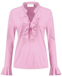 Helena Hart - Ruche Rose Bluse - Lyst
