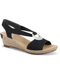 Rieker - Klassieke Sandaal Met Elastische Band En Metalen Gesp - Lyst