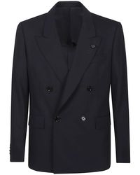 Lardini - Jassen ,Blauw ,Leer Feeling Jacket - Lyst