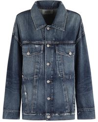 Agolde - Denim Wayne Jack Met Klassieke Kraag - Lyst