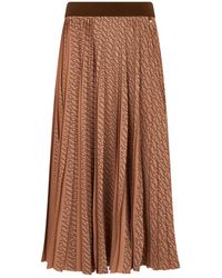 Herno - Rokken ,Bruin ,Polyester Lange Geplooide Rok - Lyst