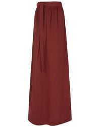 Cortana - Falda larga de lino rojo - Lyst