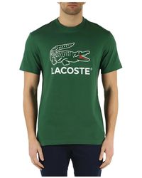 Lacoste - T-shirt regular fit in cotone con stampa logo - Lyst