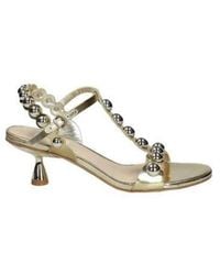 Jeannot - Schoenen ,Leer Platina Spiegel Sandaal 50Mm Hak - Lyst