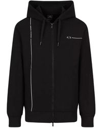 Armani Exchange - Schwarzer reißverschluss hoodie - Lyst