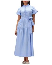 Notre-v - Kleedjes ,Blauw ,Katoen Nv-Henrica Dress - Lyst