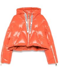 Khrisjoy - Glanzende Oranje Puffer Donsjas - Lyst