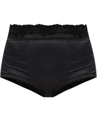 Dolce & Gabbana - Ondergoed ,Zwart ,Leer Zijden Slip - Lyst