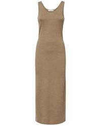 Max Mara - Wollen Halternek Jurk Hazelnoot Kleur - Lyst