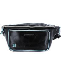 Piquadro - Schwarze Leder Umhängetasche Mit Reißverschluss - Lyst