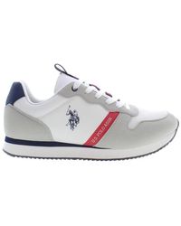 U.S. POLO ASSN. - Weißer polyester-sneaker mit kontrastdetails - Lyst