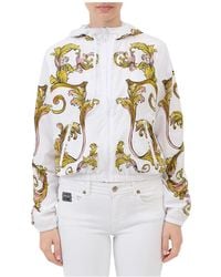 Versace Jeans Couture - Jassen ,Veelkleurig ,Polyester Baroque Print Hooded Jacket - Lyst