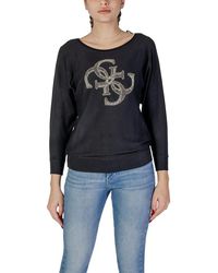 Guess - Zwarte Viscose Batwing Sweater - Lyst