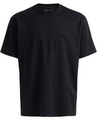 Y-3 - Tops ,Zwart ,Katoen Regular T-Shirt Met Korte Mouwen - Lyst