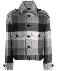 Etro - Jassen ,Veelkleurig ,Wol Geruite Jas Van Wolmix Met Knopen - Lyst