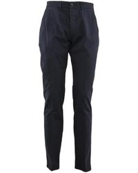 Harmont & Blaine - Broeken ,Blauw ,Katoen Fluwelen Chino Broek - Lyst