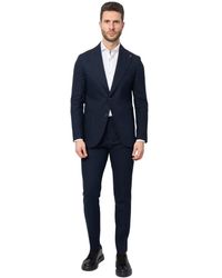 MULISH - Kostuums ,Blauw ,Single Breasted Suit Met Spilla Sluiting - Lyst