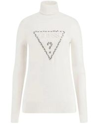 Guess - Piper Triangle Logo Tn Ls Swtr - Lyst
