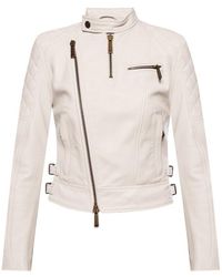 DSquared² Leather Biker Jacket - Wit