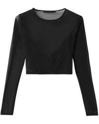 Mar De Margaritas - Tops ,Zwart ,Tule Top Met Lange Mouwen Van Tule - Lyst