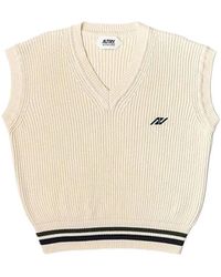 Autry - Truien & Vesten ,Wit ,Vintage Mouwloze Gebreide Pull - Lyst