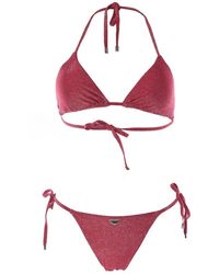 Emporio Armani - Bikini lurex triangolo top vita bassa - Lyst