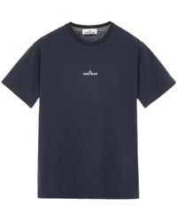 Stone Island - T-shirt stamp two a maniche corte in jersey di cotone blu navy - Lyst