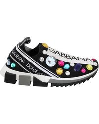 Dolce & Gabbana - Stylische low-top-sneaker mit kristallen - Lyst
