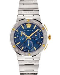 Versace - Accessoires ,Grijs ,Herenhorloge Greca Logo - Lyst