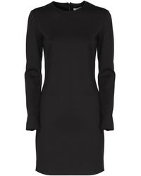 Max Mara - Kleedjes ,Zwart ,Leer Bartolo Midi-Jurk - Lyst
