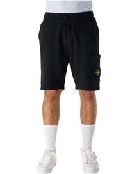 Stone Island - Cargo Katoen Fleece Shorts - Lyst