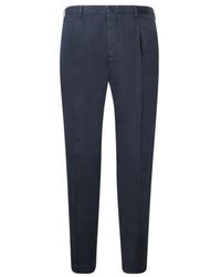 Incotex - Broeken ,Blauw ,Katoen Pleated Chinos - Lyst