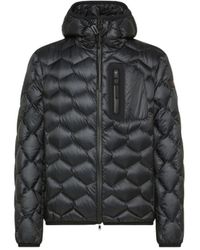 Peuterey - Jassen ,Blauw ,Nylon Blauwe Geometrische Pufferjas - Lyst