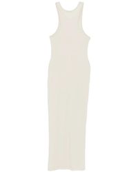 Entire studios - Kleedjes ,Wit ,Katoen Midi Muscle Tank - Lyst