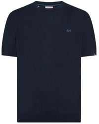 Sun 68 - Tops ,Blauw ,T-Shirt Sweater Basic S/S - Lyst